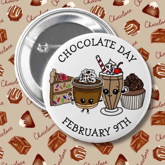 Badge Rond 5 Cm Journée du chocolat - 9 février (Créateur téléchargé)