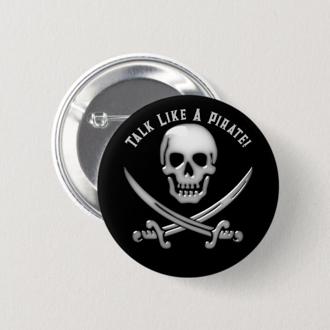 Badge Rond 5 Cm Journée du pirate Jolly Roger (Devant & derrière)