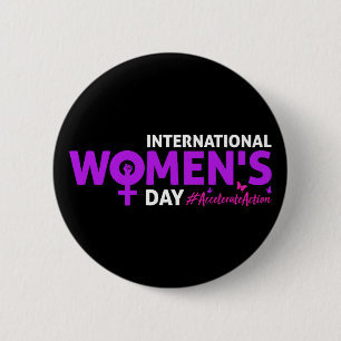 Badge Rond 5 Cm Journée internationale de la femme 2025 Accélérer 