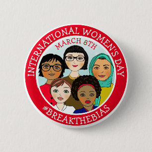Badge Rond 5 Cm Journée internationale de la femme 8 mars