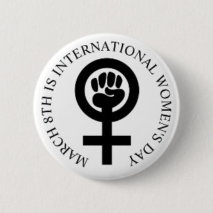 Badge Rond 5 Cm Journée internationale de la femme 8 mars Bouton