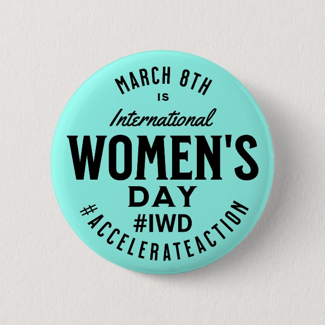 Badge Rond 5 Cm Journée internationale de la femme 8 mars IWD (Devant)