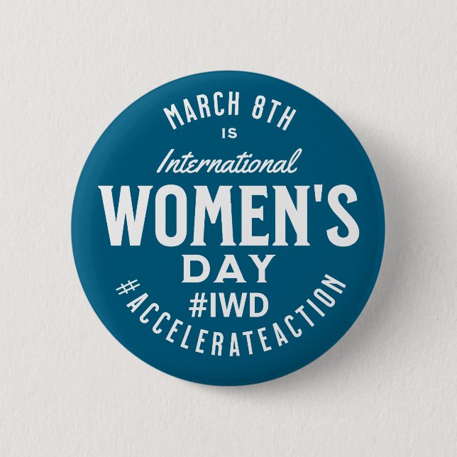 Badge Rond 5 Cm Journée internationale de la femme 8 mars IWD (Devant)