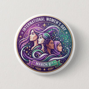 Badge Rond 5 Cm Journée internationale des femmes 8 mars – Célébra