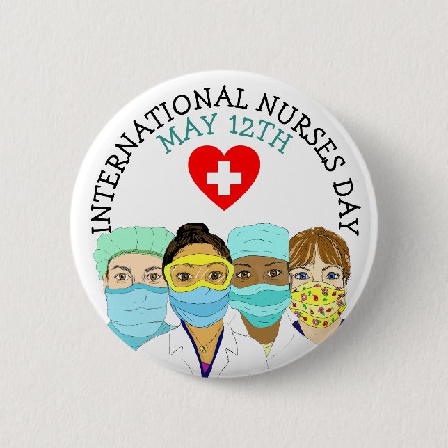 Badge Rond 5 Cm Journée internationale des infirmières et infirmie (Devant)