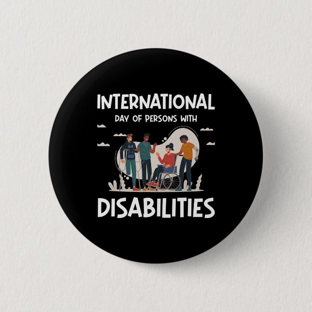 Badge Rond 5 Cm Journée Internationale Des Personnes Handicapées (Devant)