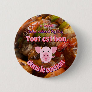 Badge Rond 5 Cm Journée internationale du porc