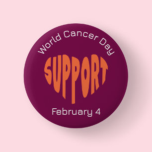 Badge Rond 5 Cm Journée mondiale contre le cancer de Bourgogne