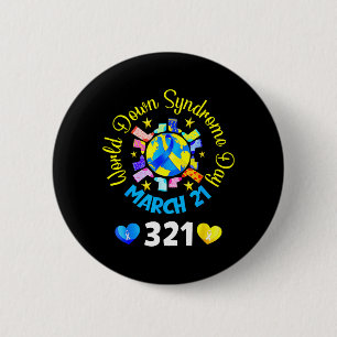 Badge Rond 5 Cm Journée mondiale de la trisomie 21 321 Soutien à l