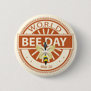 Badge Rond 5 Cm Journée mondiale de l'abeille