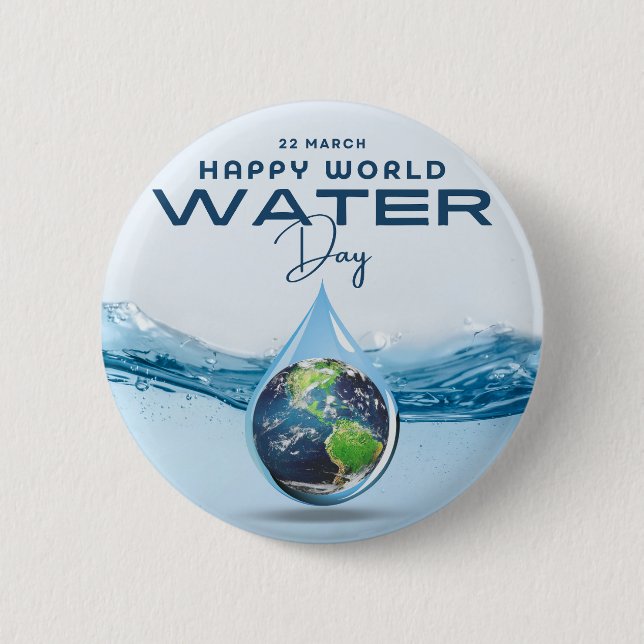 Badge Rond 5 Cm Journée mondiale de l'eau (Devant)