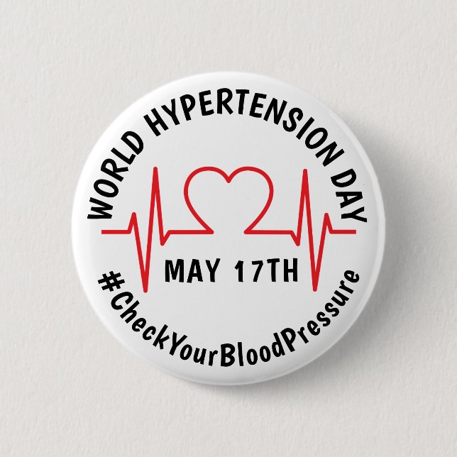 Badge Rond 5 Cm Journée mondiale de l'hypertension (Devant)