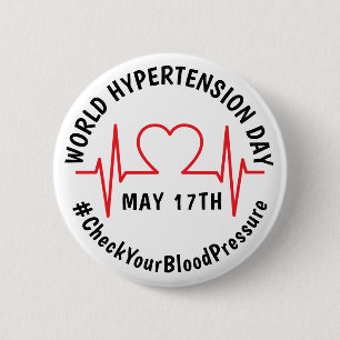 Badge Rond 5 Cm Journée mondiale de l'hypertension