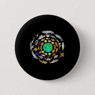 Badge Rond 5 Cm Journée mondiale des océans Vie marine Jour des te