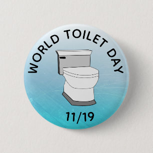 Badge Rond 5 Cm Journée Mondiale des Toilettes 19 novembre Fêtes D