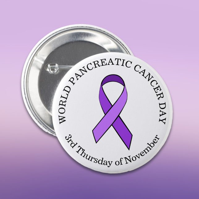 Badge Rond 5 Cm Journée mondiale du cancer du pancréas Novembre (Créateur téléchargé)