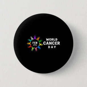 Badge Rond 5 Cm Journée mondiale du cancer - Sensibilisation au ca