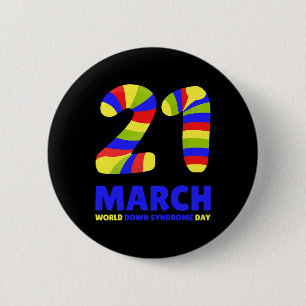 Badge Rond 5 Cm Journée mondiale du syndrome de Down Femmes Enfant