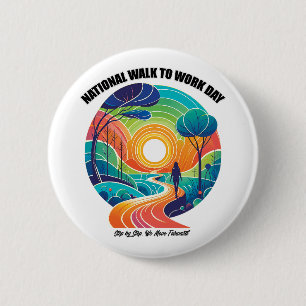 Badge Rond 5 Cm Journée nationale de la marche au travail