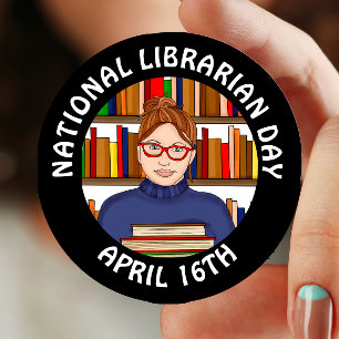 Badge Rond 5 Cm Journée nationale des bibliothécaires - 16 avril