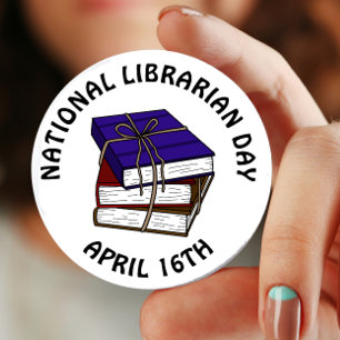 Badge Rond 5 Cm Journée nationale des bibliothécaires - 16 avril B