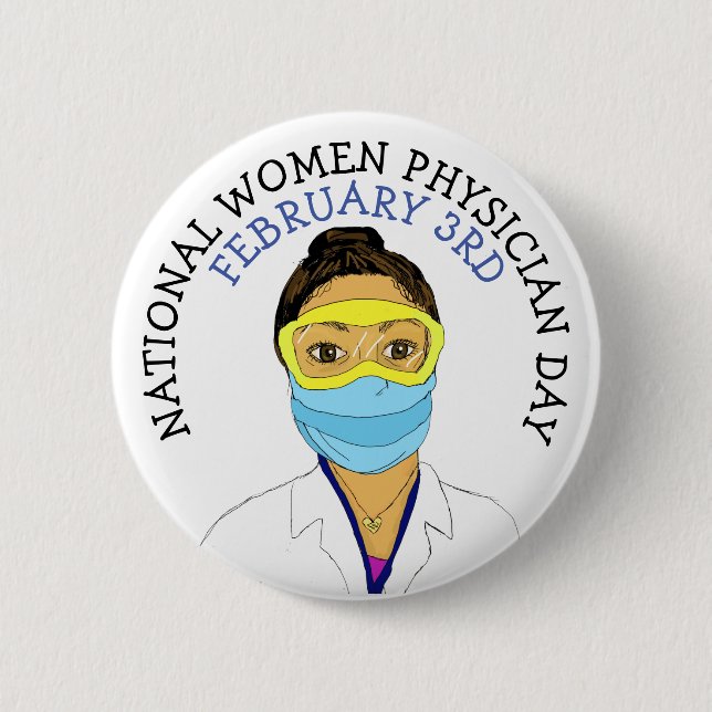 Badge Rond 5 Cm Journée nationale des femmes médecins 3 février Bo (Devant)