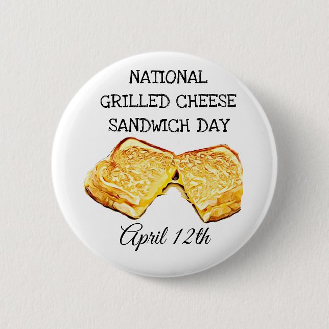 Badge Rond 5 Cm Journée nationale des sandwichs au fromage grillé  (Devant)