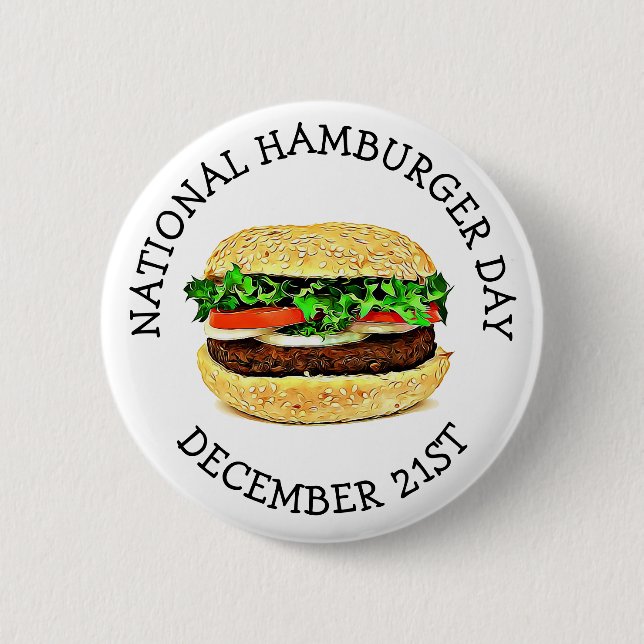 Badge Rond 5 Cm Journée nationale du hamburger (Devant)