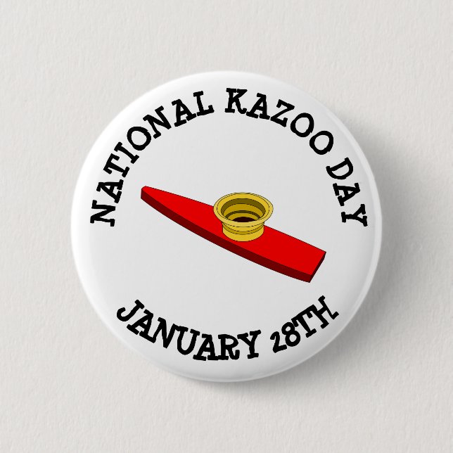 Badge Rond 5 Cm Journée nationale Kazoo 28 janvier Bouton (Devant)
