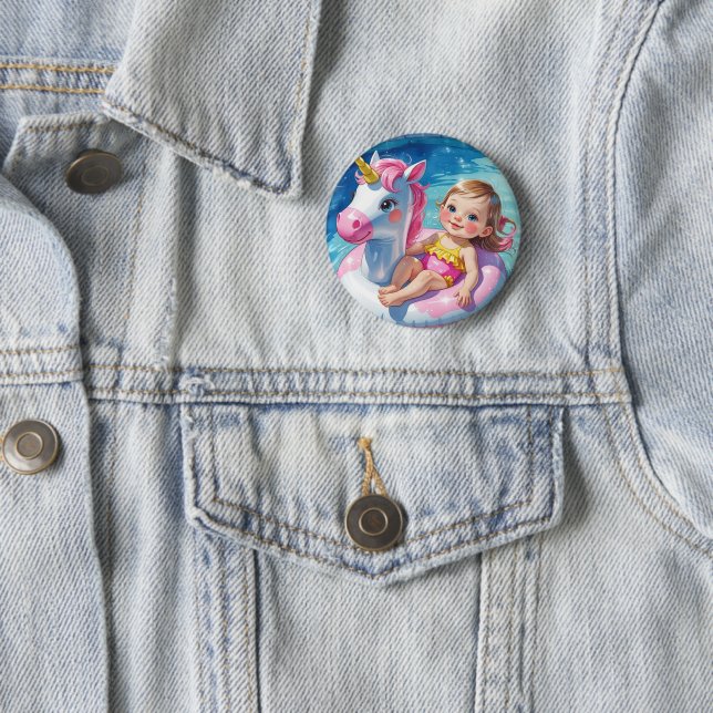 Badge Rond 5 Cm Journées de piscine (En situation)