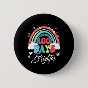 Badge Rond 5 Cm Jours Brighter Rainbow enseignant élève 100e jour 