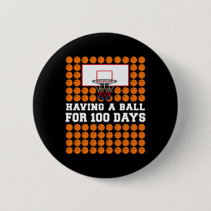 Badge Rond 5 Cm Jours De Basket-Ball 100e Jour Cadeau Pour