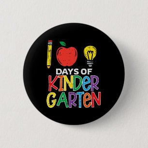 Badge Rond 5 Cm Jours De Jardin D'Enfant Pomme 100e Jour Enseignan