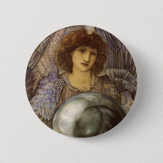 Badge Rond 5 Cm Jours de la Création, Premier Jour par Burne Jones (Devant)