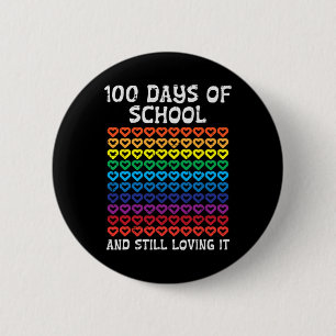 Badge Rond 5 Cm Jours De L'École Toujours Aimer Il Coeurs 100e Tea