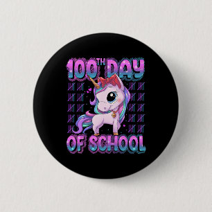 Badge Rond 5 Cm Jours De L'École Unicorne 100 Jours Smarter 100ème