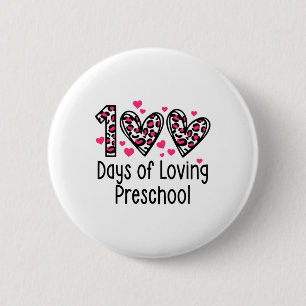 Badge Rond 5 Cm Jours du cœur d'école maternelle aimant 100e jour