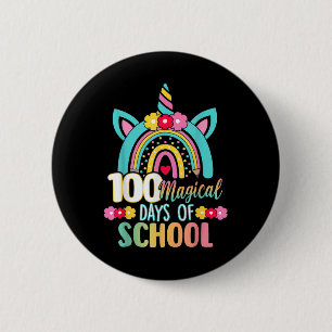 Badge Rond 5 Cm Jours Magiques De L'École Unicorn Rainbow Teacher