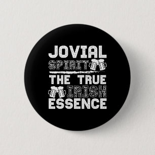 Badge Rond 5 Cm Jovial Spirit Véritable Essence Irlandaise Bière S