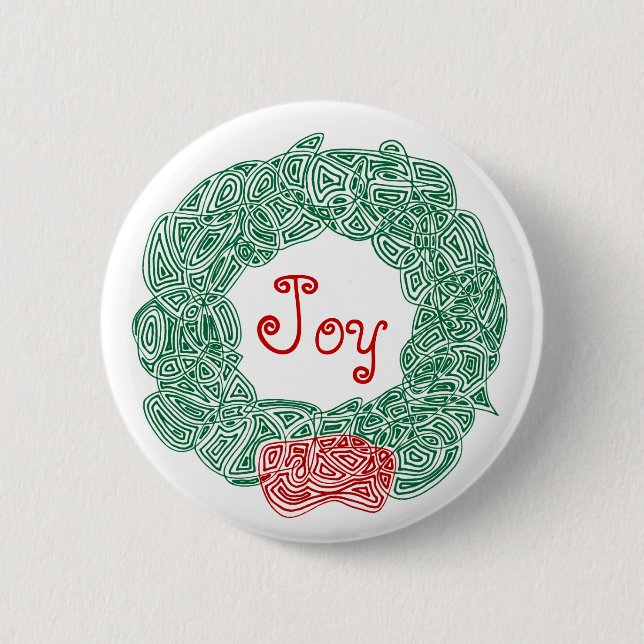 Badge Rond 5 Cm Joy Wreath (Devant)