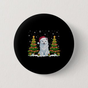 Badge Rond 5 Cm Joyau des arbres de Noël Eskimo Chien Père Noël No