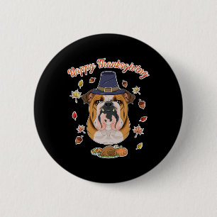 Badge Rond 5 Cm Joyeuse Action de grâce J'adore les chiens I Boule