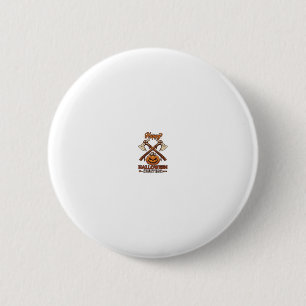 Badge Rond 5 Cm Joyeuse chasse d'Halloween Haches croisées Citroui
