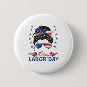 Badge Rond 5 Cm Joyeuse Chemise De Fête Du Travail Pour Les Femmes