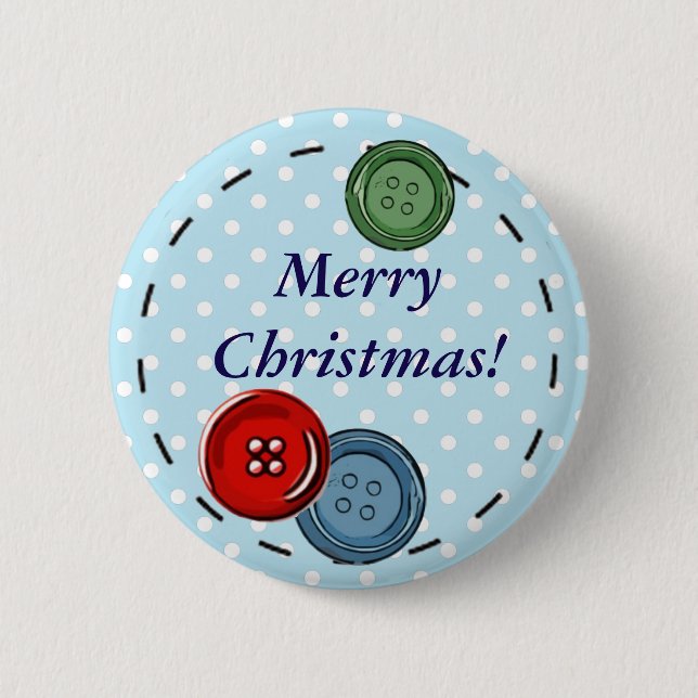 Badge Rond 5 Cm Joyeuse épingle de Noël avec boutons mignons et po (Devant)