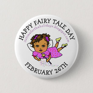 Badge Rond 5 Cm Joyeuse Fairy Tale Day } 26 février