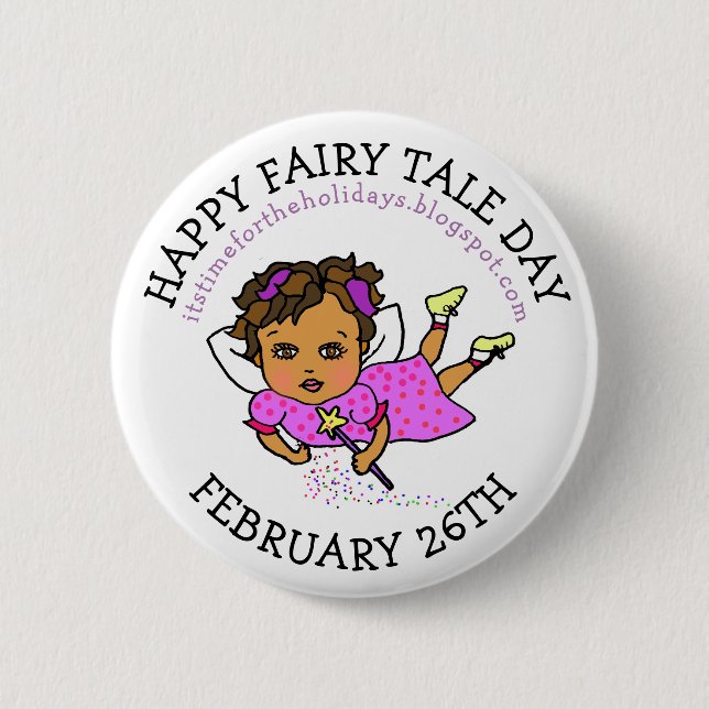 Badge Rond 5 Cm Joyeuse Fairy Tale Day } 26 février (Devant)