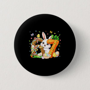 Badge Rond 5 Cm Joyeuse fête de Pâques 67 Lapin Six Sept Pâques 6