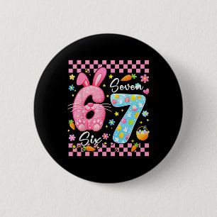 Badge Rond 5 Cm Joyeuse fête de Pâques Jolis Lapins Filles Pâques