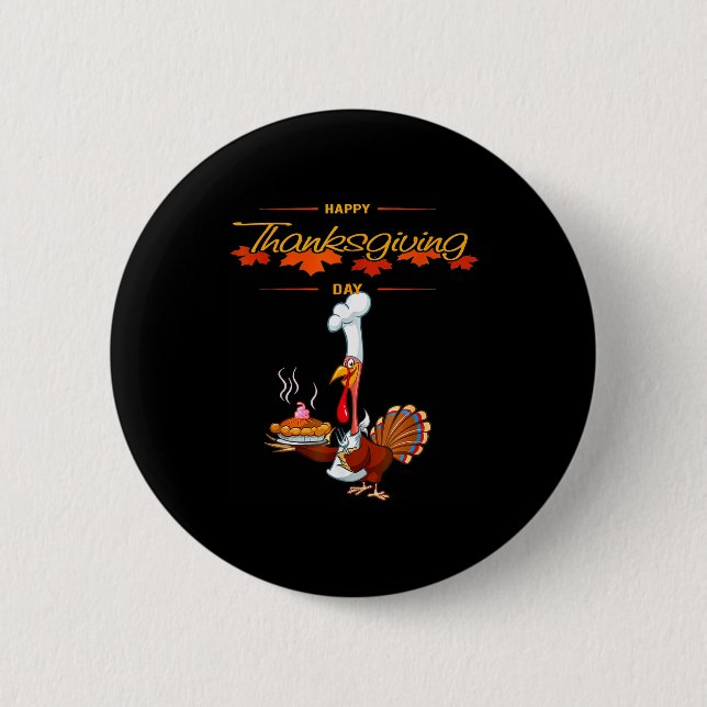 Badge Rond 5 Cm Joyeuse fête de Thanksgiving  (Devant)